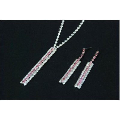 Fashion Jewelry souprava štrasová růžová 8-bn346 – Zboží Mobilmania
