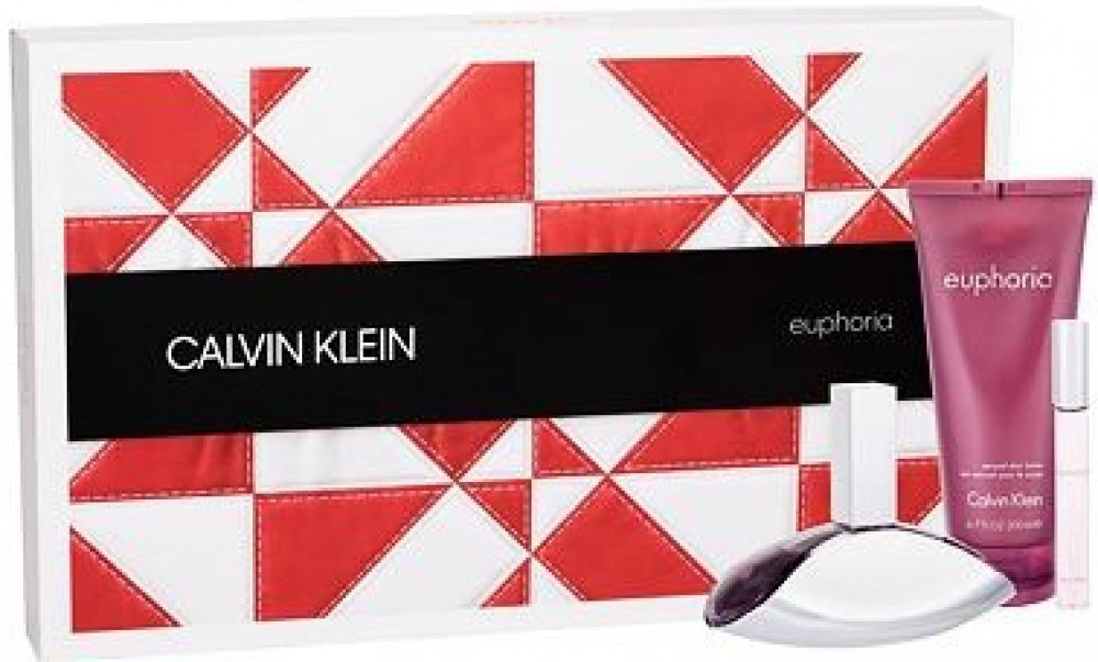 Calvin Klein Euphoria EDP 100 ml + tělové mléko 200 ml + EDP roll-on 10 ml  dárková sada | Srovnanicen.cz