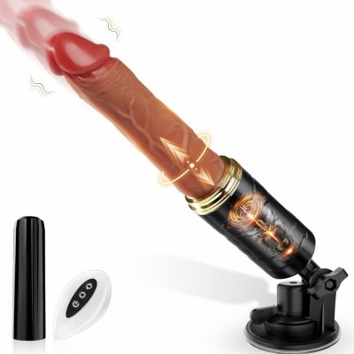 SuperLove Fuck Machine Thrusting & Vibrating Realistic Dildo & Remote Control Skin – Zboží Dáma