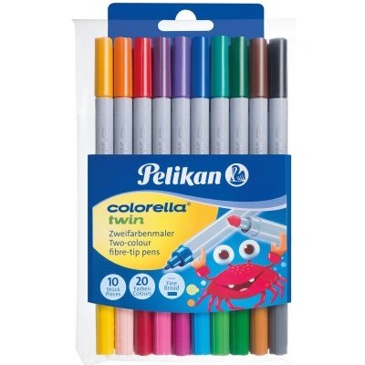 Fixy Colorella® obojstranné, 10 ks = 20 farieb - Pelikan – Zboží Dáma