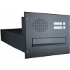 Poštovní schránka 1x poštovní schránka B-042 k zazdění do sloupku + čelní deska s 2x zvonkem a přípravou pro HM - lakovaná - RAL 7016 MAT. - ANTRACIT