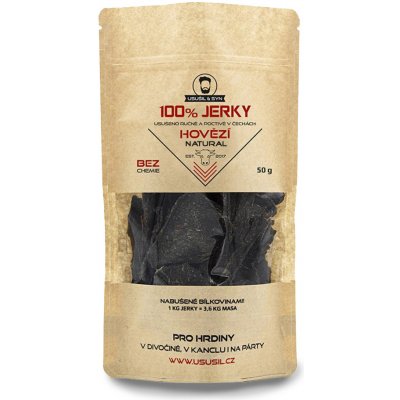 Usušil & Syn 100% Jerky Hovězí Natural 50 g – Zboží Dáma