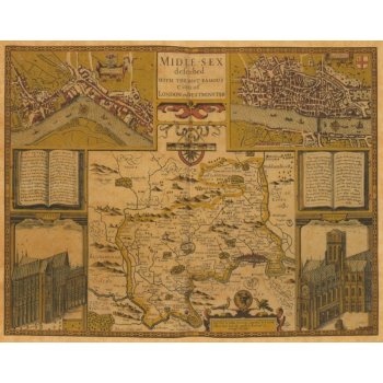 K + K London and Westminster r.1610 - historická mapa 76 x 60 cm Varianta: bez rámu v tubusu, Provedení: papírová mapa