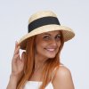 Klobouk Krumlovanka letní dámský klobouk Fa-42654 natural s černou stuhou