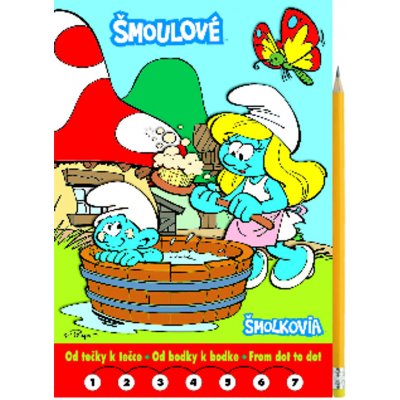 Šmoulové Omalovánky Od tečky k tečce grafitová tužka s gumou – Hledejceny.cz