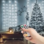 Family Světelný závěs se 100 micro LED ve studené bílé, 3 × 1 m s dálkovým ovládáním – Hledejceny.cz