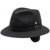 Klobouk Cestovní nemačkavý voděodolný šedý klobouk Mayser Earflap Georgia Traveller s ušní klapkami