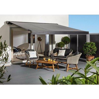 Sunfun Kazetová markýza LED Plus, šedá, 5 x 3 m 26247140 – Zboží Mobilmania