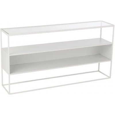 J-Line Bílý kovový toaletní stolek Geom 140 x 30 cm – Zboží Dáma