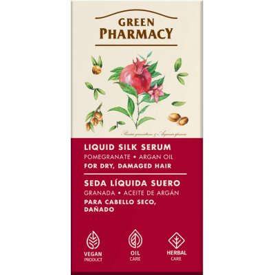 Green Pharmacy Tekuté hedvábné sérum pro suché, poškozené vlasy s granátovým jablkem a arganovým olejem 30 ml – Hledejceny.cz