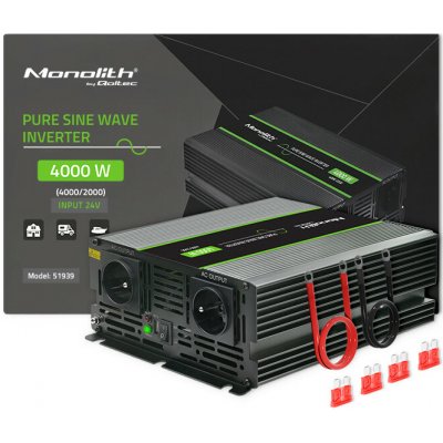 Qoltec Monolith zdroj/transformátor Auto 4000 W Černá 51939 – Zboží Živě