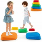 Costway Barevné stohovatelné nášlapné kameny obdelníkové 5ks – Zboží Dáma