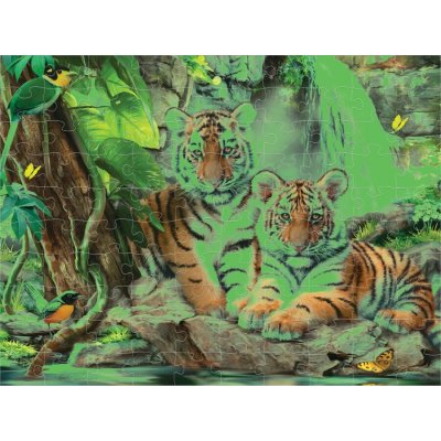 PRIME 3D Svítící puzzle Tygr u vodopádu 100 ks – Hledejceny.cz
