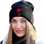 Pletex pletená čepice s výšivkou víno Bílá – Hledejceny.cz
