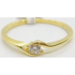 Klenoty Budín Dámský zásnubní prsten ze žlutého zlata se zirkonem 6814053