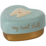 Maileg Kovová krabička na zoubky Heart Mint modrá barva kov – Zboží Dáma