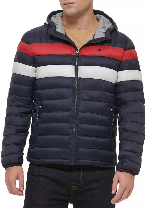 Tommy Hilfiger Quilted Color Blocked tmavě modrá