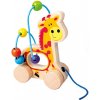 Dřevěná hračka Bino labytint s korálky žirafa