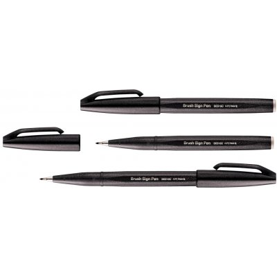Popisovač Pentel Touch Brush - černý – Zboží Dáma