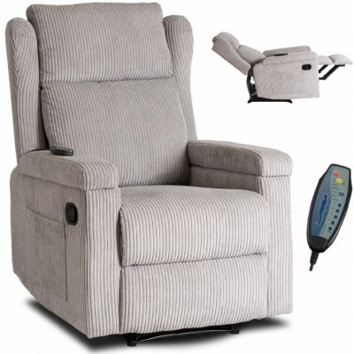 JAKS Masážní křeslo Sebastián šedý manšestr – Zboží Dáma