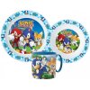 Jídelní souprava Stor Sada plastového nádobí s hrnečkem pro děti motiv Ježek Sonic 3 díly