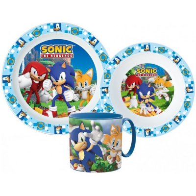 Stor Sada plastového nádobí s hrnečkem pro děti motiv Ježek Sonic 3 díly