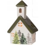 DRAGIMEX Vánoční svícen kostel bílo-zelený 17 x 8,5 x 10,5 cm – Hledejceny.cz