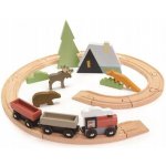 Leaf Toys v borovicovém lese Wild Pines Train set Tender s vlakem a auty zvířátka s přírodou – Zboží Dáma