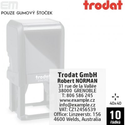 Trodat 4924 [ 40 x 40 mm pouze gumový štoček – Zboží Dáma