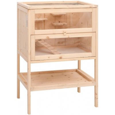 vidaXL Dvoupatrová klec pro křečky 55 × 40 × 80 cm masivní jedlové dřevo 9799.172382 – Sleviste.cz