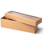 Dárková krabička s průhledným víkem 320x90x85mm, hnědá, 10 ks – Zbozi.Blesk.cz