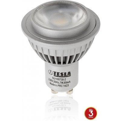 Tesla GU100730-2 LED žárovka GU10 7W 230V 450lm 36° 25 000hod 3000K Teplá bílá