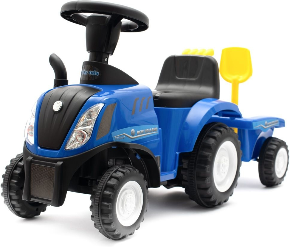 Baby Mix traktor s vlečkou a nářadím New Holland modré