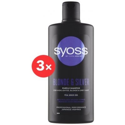 Syoss Blonde & Silver Shampoo 3 x 440 ml dárková sada