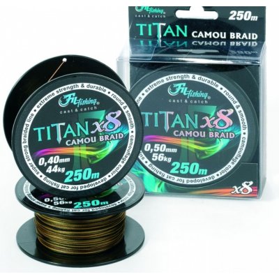 Filfishing Sumcová Šňůra Titan Camou Braid 250m 0,70mm – Zboží Dáma