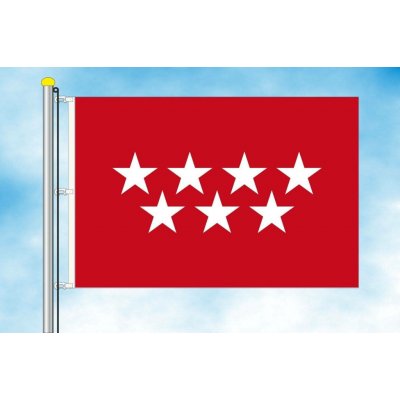 LIBEA, s.r.o. Madrid vlajka Rozměr: 100×150 cm, Uchycení: Karabiny na stožár – Hledejceny.cz