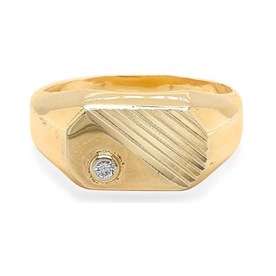 Beny Jewellery Zlatý Pánský Prsten se Zirkonem 7130604