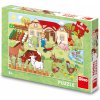 Puzzle Dino xl Zvířátka na statku 100 dílků