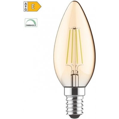 Diolamp LED Filament Candle žárovka Amber C35 5W/230V/E14/2700K/620Lm/360°/Dim – Hledejceny.cz