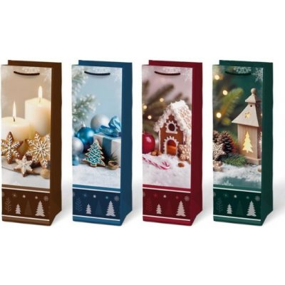 MFP Vánoční dárková taška na víno T12 - mix V31 - 12 x 36 cm - 5252920 – Zboží Živě