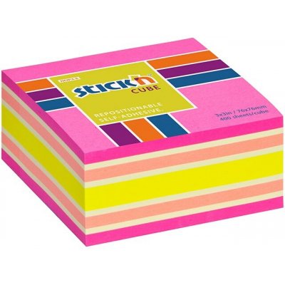 Samolepicí blok na poznámky STICKN 76 × 76 mm, neonově růžová směs, 400 listů, 21536 – Hledejceny.cz