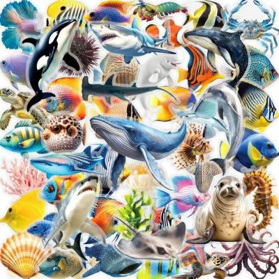 Set 50 samolepek podmořský život (6) – Zboží Živě