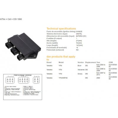 DZE jednotka zapalování CDI YAMAHA YFM 350 GRIZZLY 07-13; BRUIN 04-06; WOLVERINE 06-09 (5UH-85540-00) – Hledejceny.cz