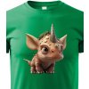 Dětské tričko dětské triko Triceratops, zelená