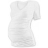 Těhotenské a kojící tričko Jožánek těhotenské tričko krátký rukáv s výstřihem do V smetanová