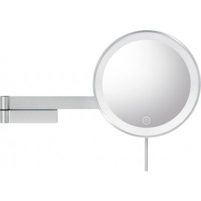 Zvětšovací kosmetické zrcátko 5x Linea s LED podsvícením nástěnné stříbrné – Zboží Mobilmania