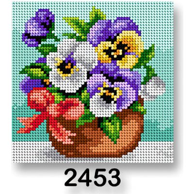 Stoklasa Vyšívací předloha 70244 2453 květiny 9 fialové macešky 15x15cm – HobbyKompas.cz