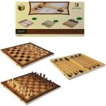 Šachy, dáma, backgammon hra 44x44cm dřevo – Zboží Živě