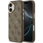 Guess PU Leather 4G Gold Frame MagSafe Zadní Kryt pro iPhone 17 Brown – Zboží Mobilmania