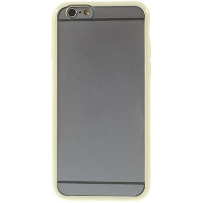 Pouzdro AppleMix Apple iPhone 6 / 6S - gumové plastové / žluté rámeček - matné čiré
